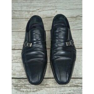 Mezlan Black Leather Slip On Loafers Men Size 11.5